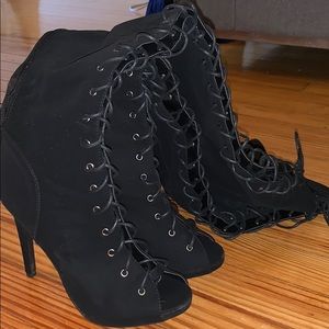 Over the Knee lace-up heels